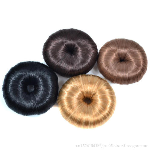 girl donut hair bun piece, perfect small nylon doughnut hair ring bun, grey foam donut round hair bun set
